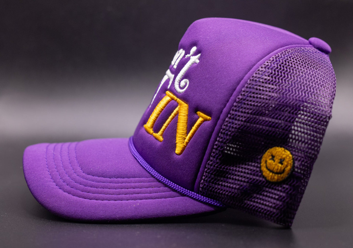 I π LA IDFI Trucker (Purple White and Yellow with Kobe pin)
