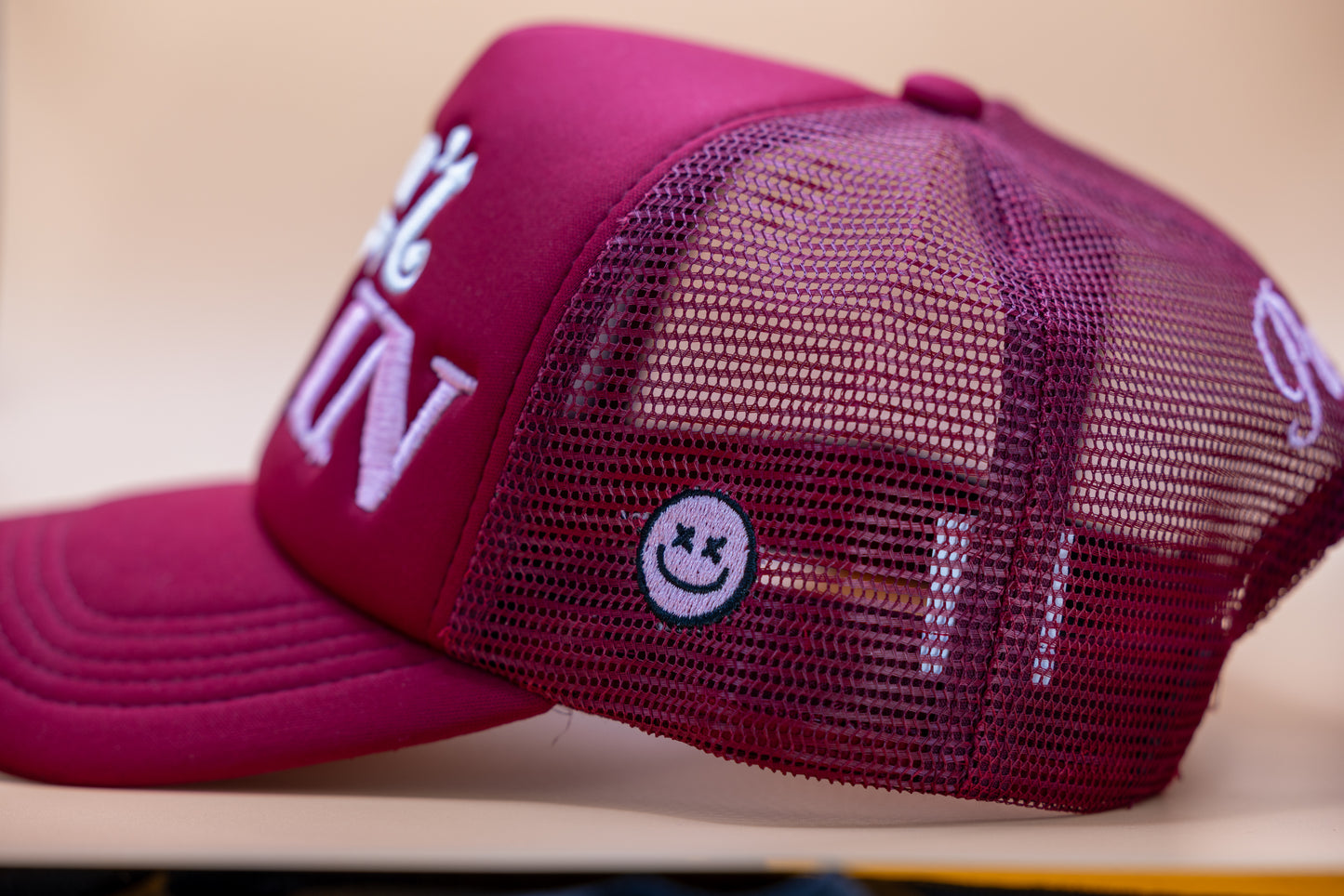 Maroon Cream and Pink IDFI Trucker