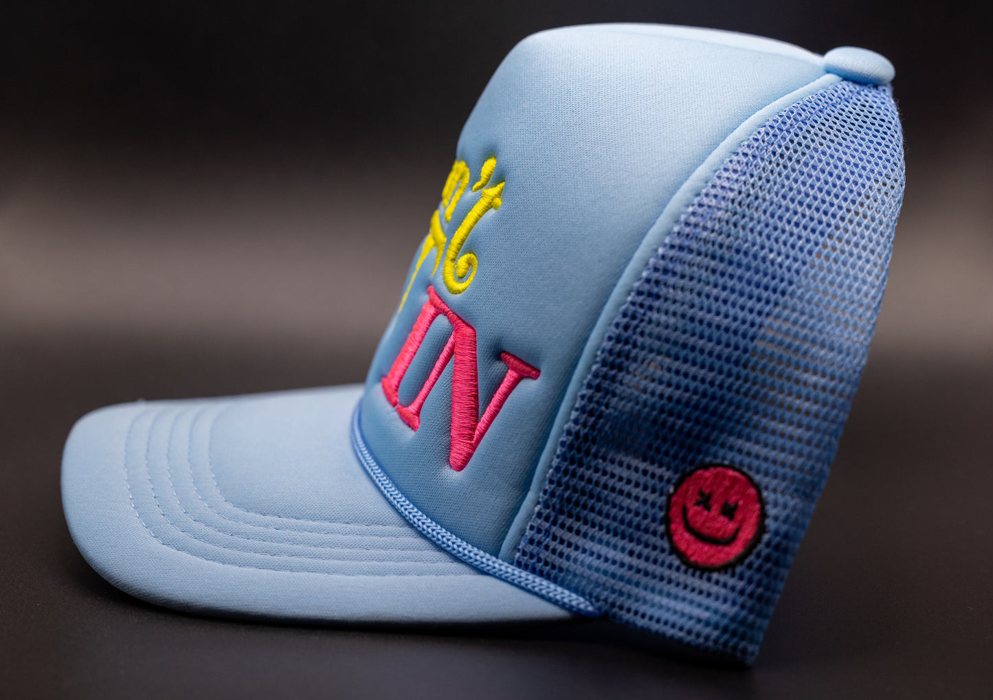 Last Days of Summer IDFI Trucker (Baby Blue Yellow and Hot Pink)